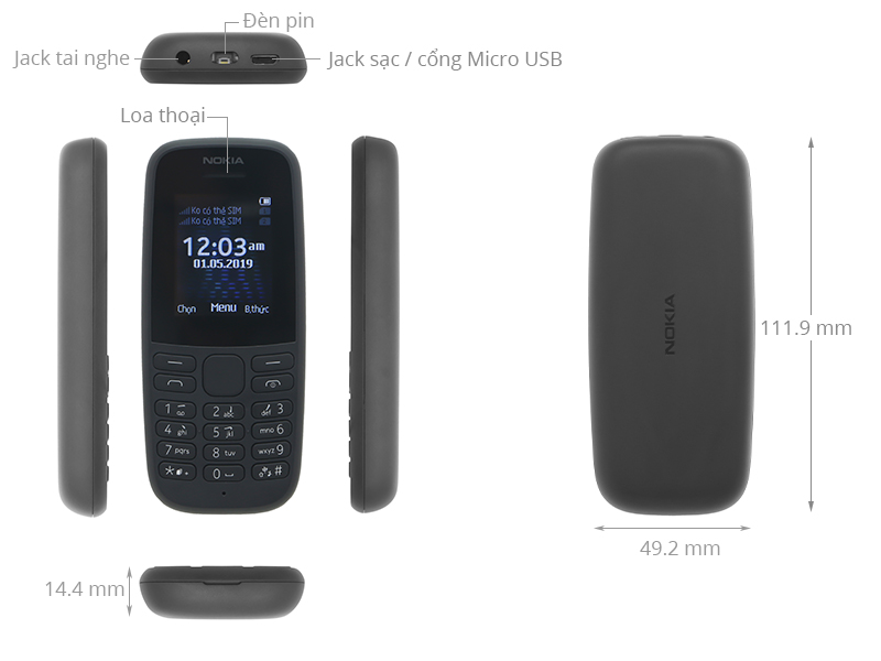 tai nghe siêu nhỏ nguỵ trang dạng điện thoại Nokia 105